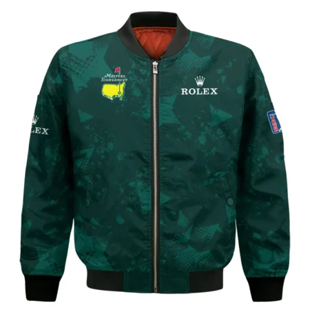 Dark Green Grunge Stars Pattern Golf Masters Tournament Rolex Bomber Jacket Style Classic Bomber Jacket