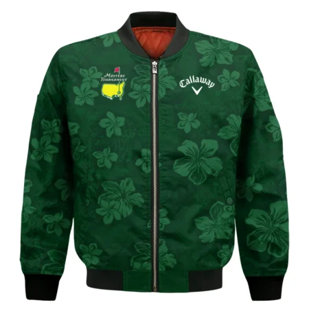 Hawaiian Tribal Elements And Hibiscus Flowers Patchwork Golf Masters Tournament Callaway Bomber Jacket Style Classic Bomber Jacket