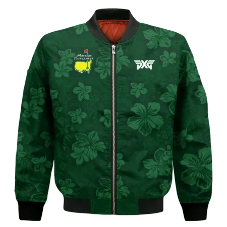 Hawaiian Tribal Elements And Hibiscus Flowers Patchwork Golf Masters Tournament Bomber Jacket Style Classic Bomber Jacket