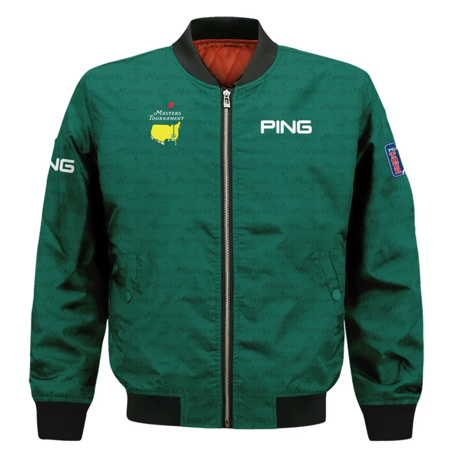 Golf Pattern Cup Green Masters Tournament Ping Bomber Jacket Style Classic Bomber Jacket