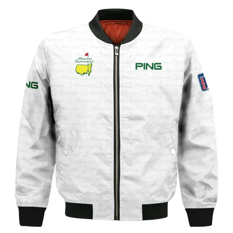 Golf Pattern Cup White Mix Green Masters Tournament Ping Bomber Jacket Style Classic Bomber Jacket