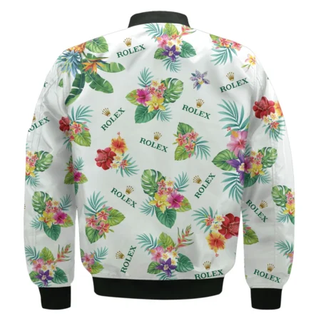 Rolex Hawaiian Flower Bomber Jacket Style Classic Bomber Jacket