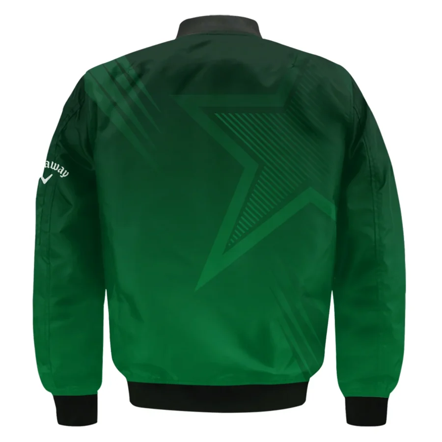 Masters Tournament Callaway Star Dark Green Pattern Bomber Jacket Style Classic Bomber Jacket