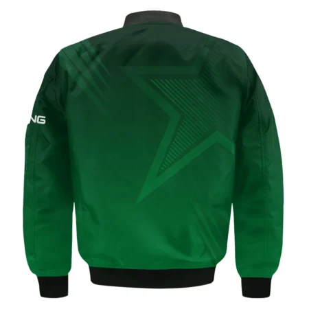 Masters Tournament Ping Star Dark Green Pattern Bomber Jacket Style Classic Bomber Jacket