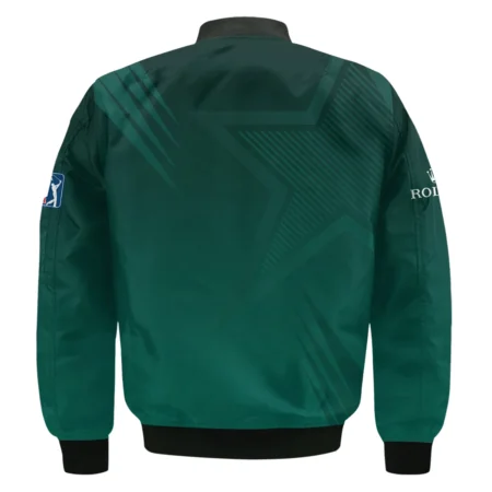 Sports Ping Masters Tournament Bomber Jacket Star Pattern Dark Green Gradient Golf Bomber Jacket Style Classic Bomber Jacket