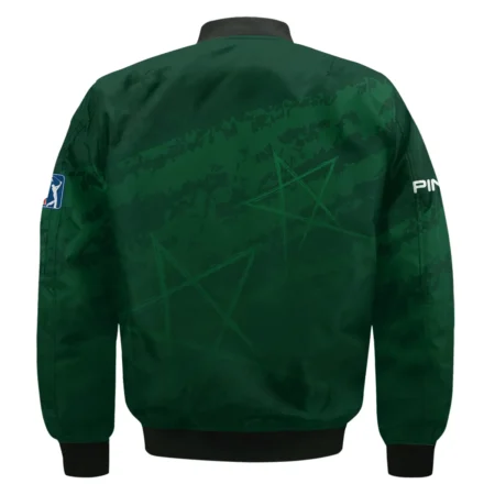 Stars Gradient Dark Green Grunge Pattern Masters Tournament Ping Bomber Jacket Style Classic Bomber Jacket