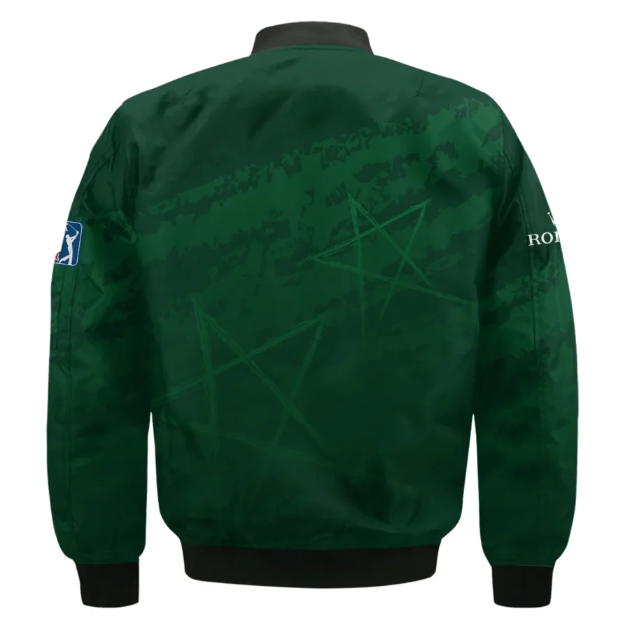 Stars Gradient Dark Green Grunge Pattern Masters Tournament Rolex Bomber Jacket Style Classic Bomber Jacket