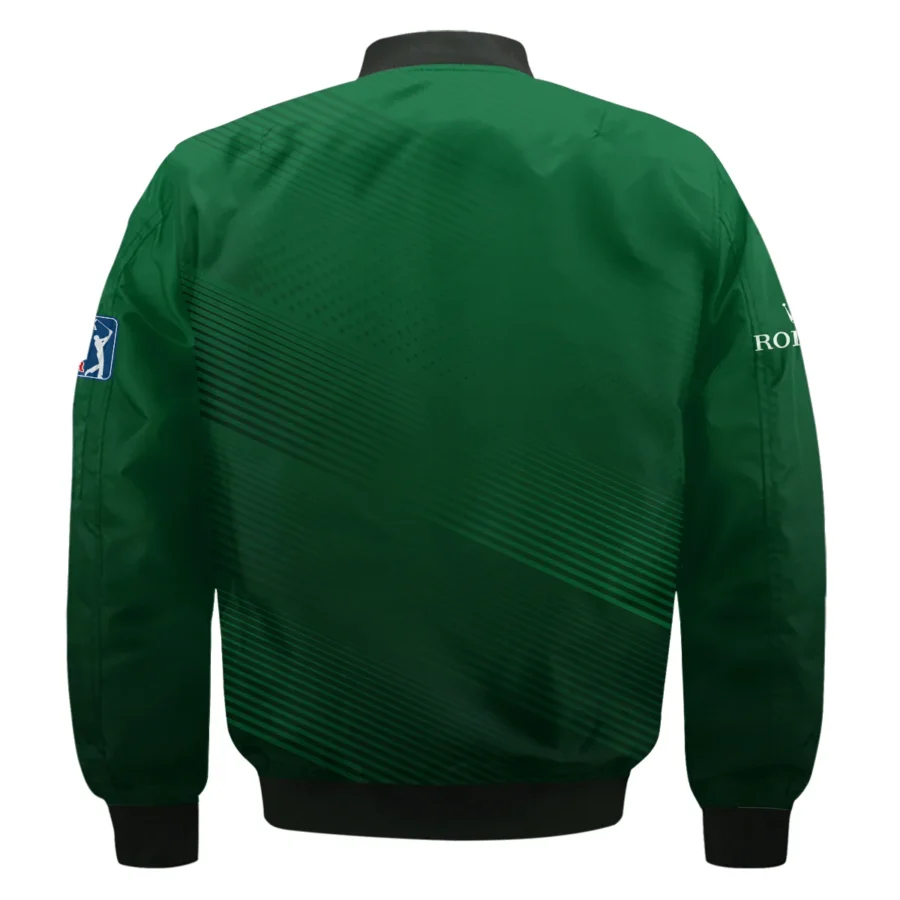 Masters Tournament Stripe Gradient Dark Green Abstract Pattern Rolex Bomber Jacket Style Classic Bomber Jacket