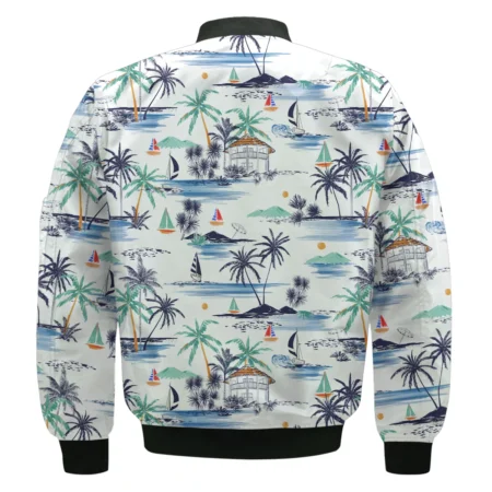 Artistic Seamless Summer Island Pattern Masters Tournament Callaway Bomber Jacket Style Classic Bomber Jacket