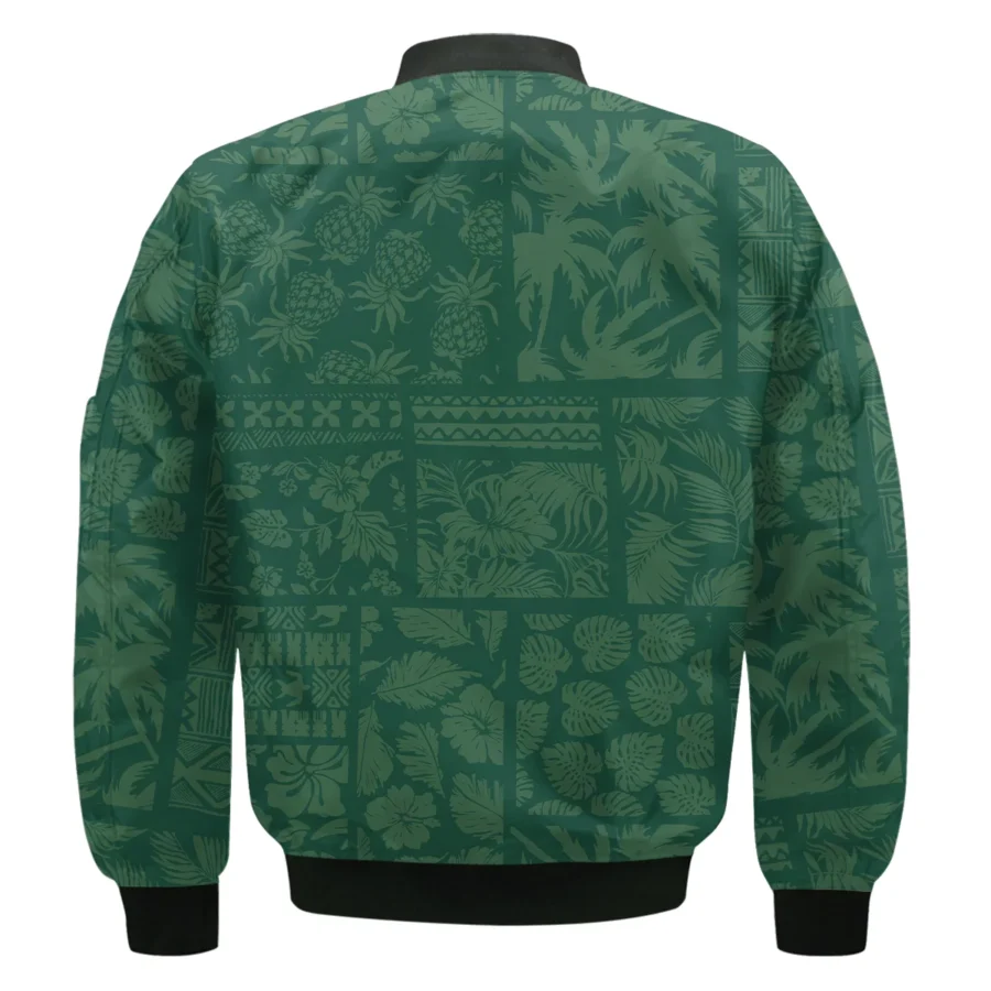 Masters Tournament Callaway Hawaiian Style Fabric Patchwork Bomber Jacket Style Classic Bomber Jacket