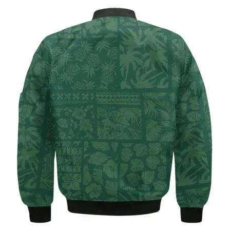 Masters Tournament Rolex Hawaiian Style Fabric Patchwork Bomber Jacket Style Classic Bomber Jacket