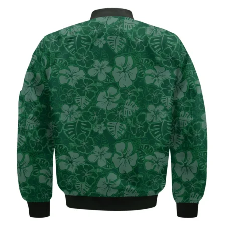 Masters Tournament Rolex Tileable Seamless Hawaiian Pattern Bomber Jacket Style Classic Bomber Jacket