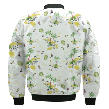 Callaway Landscape With Palm Trees Beach And Oceann Masters Tournament Bomber Jacket Style Classic Bomber Jacket