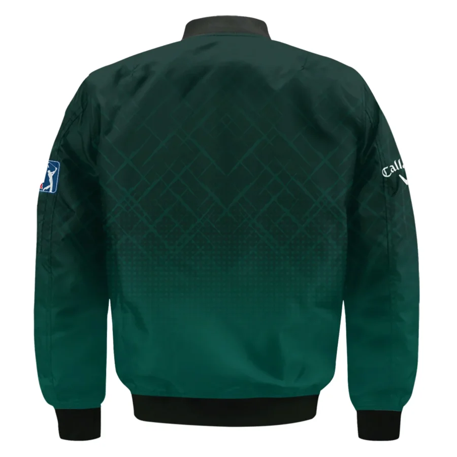 Callaway Masters Tournament Sport Jersey Pattern Dark Green Bomber Jacket Style Classic Bomber Jacket