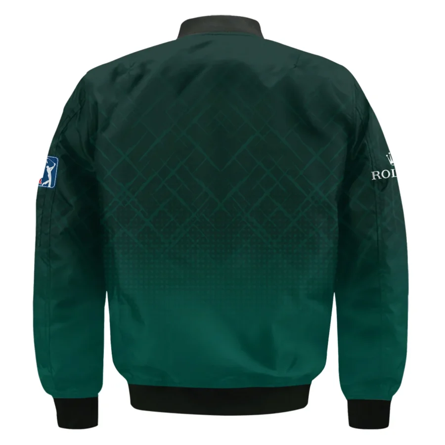 Rolex Masters Tournament Sport Jersey Pattern Dark Green Bomber Jacket Style Classic Bomber Jacket