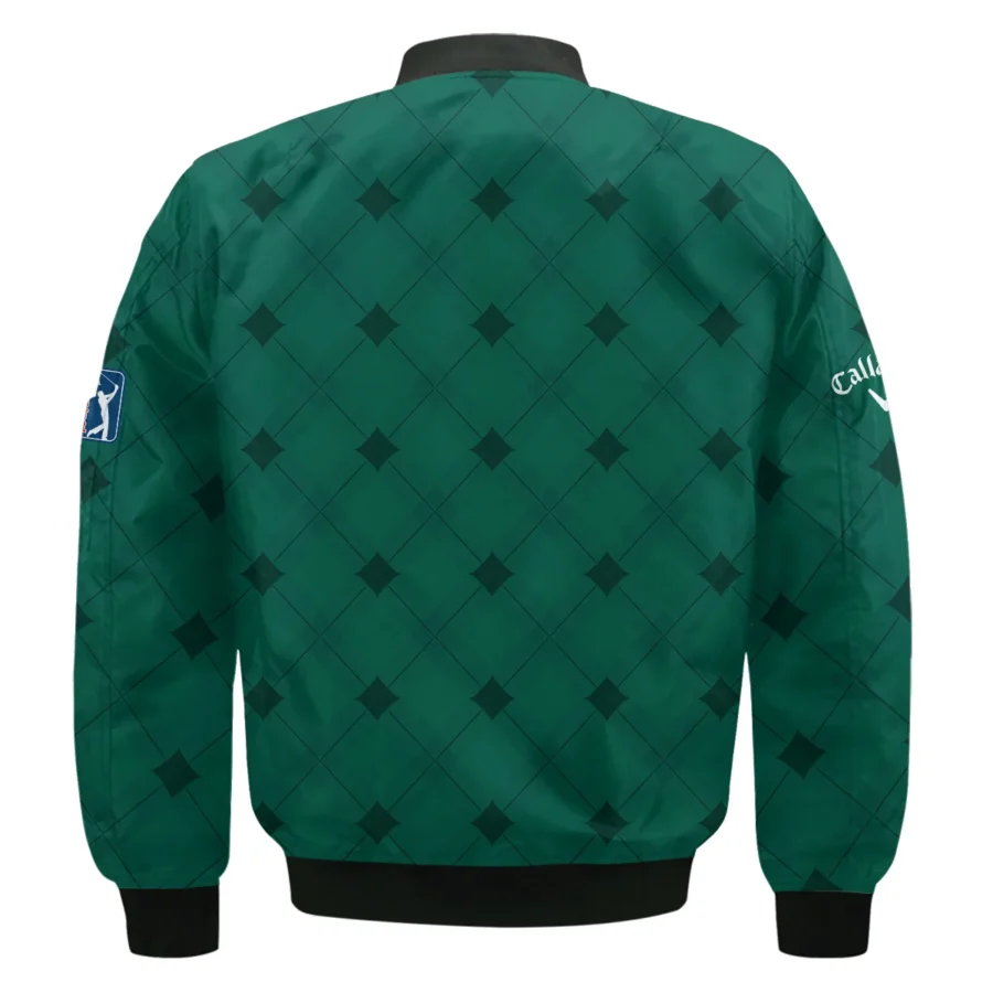 Golf Masters Tournament Green Argyle Pattern Callaway Bomber Jacket Style Classic Bomber Jacket