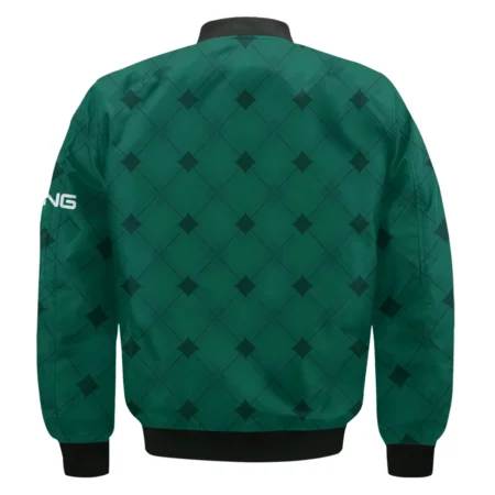 Golf Masters Tournament Green Argyle Pattern Ping Bomber Jacket Style Classic Bomber Jacket