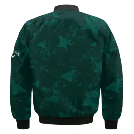 Dark Green Grunge Stars Pattern Golf Masters Tournament Callaway Bomber Jacket Style Classic Bomber Jacket