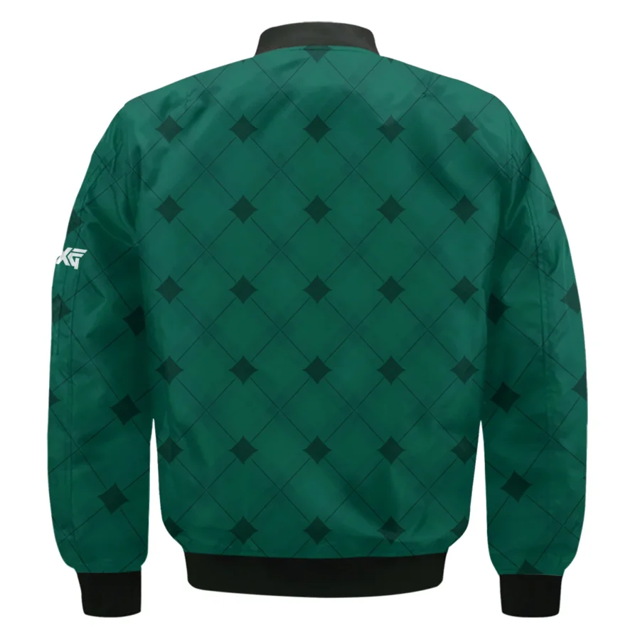 Golf Masters Tournament Green Argyle Pattern Bomber Jacket Style Classic Bomber Jacket