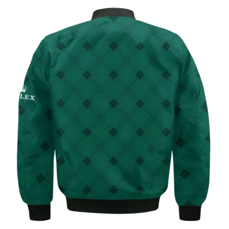 Golf Masters Tournament Green Argyle Pattern Rolex Bomber Jacket Style Classic Bomber Jacket