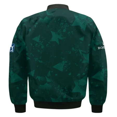 Dark Green Grunge Stars Pattern Golf Masters Tournament Rolex Bomber Jacket Style Classic Bomber Jacket