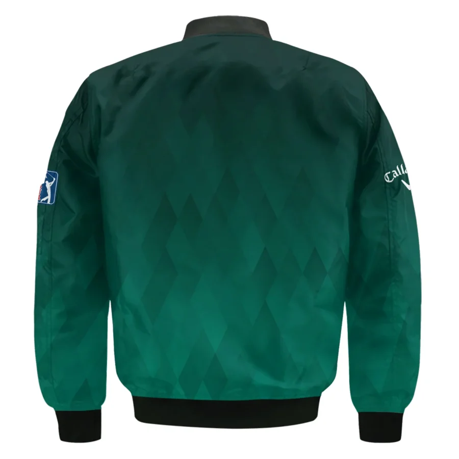 Gradient Dark Green Geometric Pattern Masters Tournament Callaway Bomber Jacket Style Classic Bomber Jacket