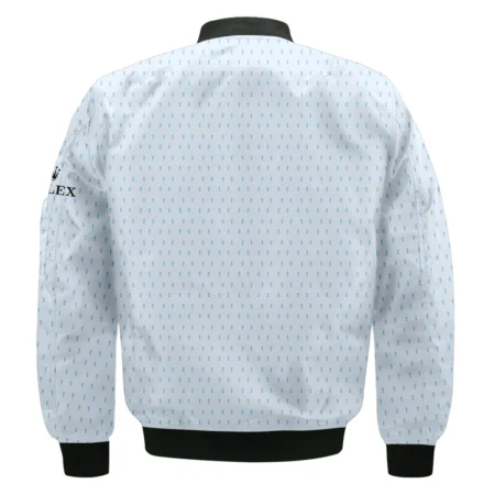 Golf Pattern Cup Light Blue Green 124th U.S. Open Pinehurst Rolex Bomber Jacket Style Classic Bomber Jacket