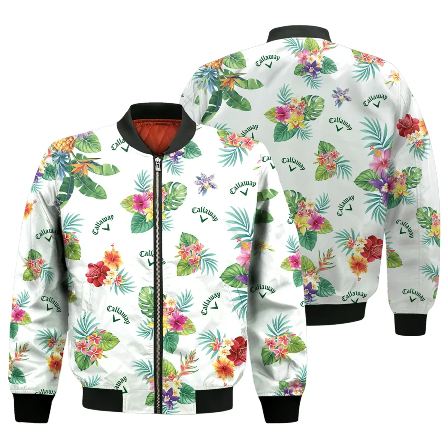 Callaway Hawaiian Flower Bomber Jacket Style Classic Bomber Jacket