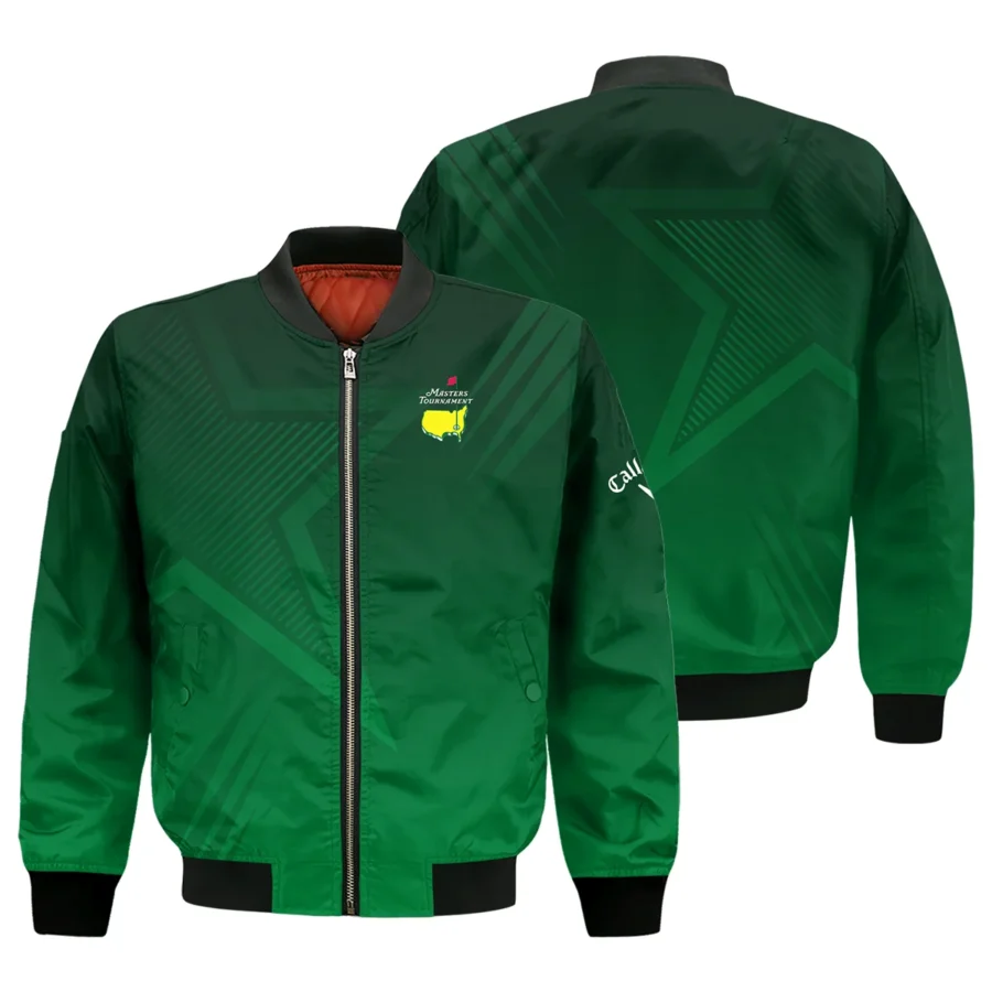 Masters Tournament Callaway Star Dark Green Pattern Bomber Jacket Style Classic Bomber Jacket