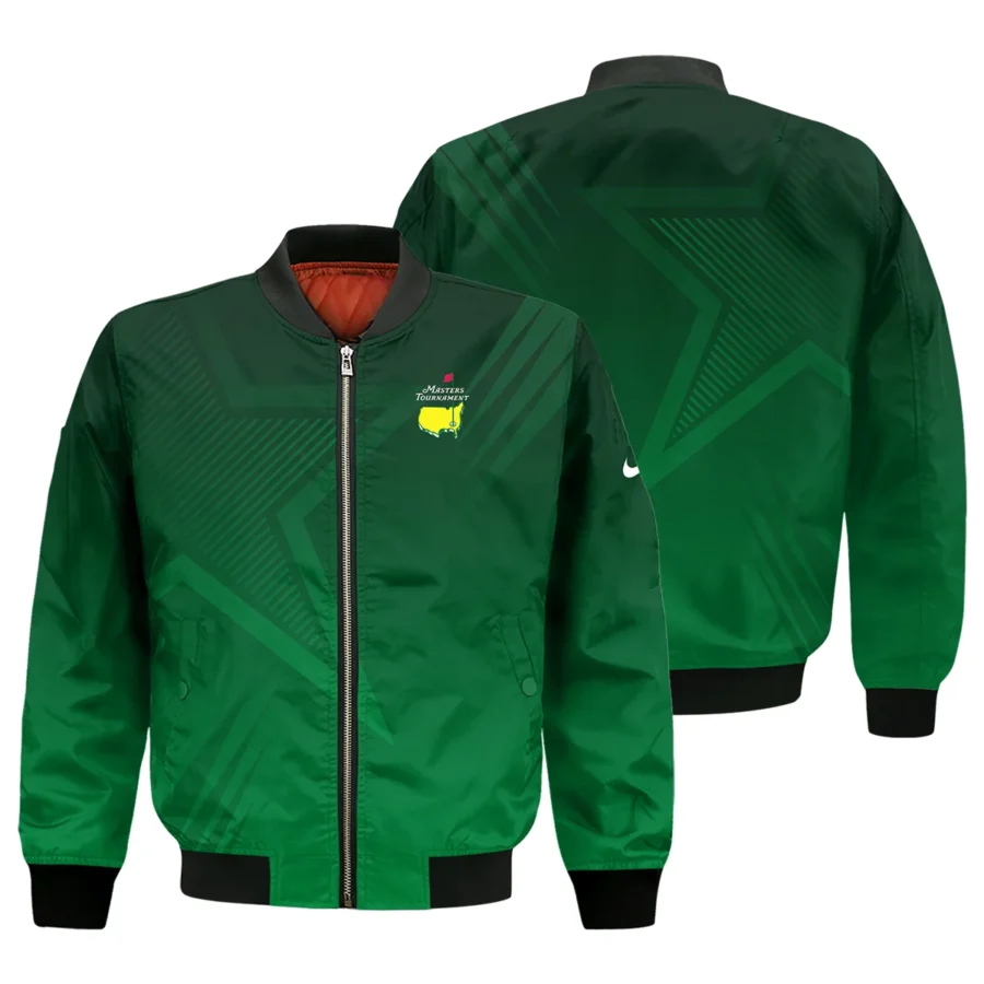 Masters Tournament Nike Star Dark Green Pattern Bomber Jacket Style Classic Bomber Jacket