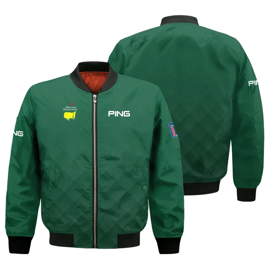 Masters Tournament Ping Gradient Dark Green Pattern Bomber Jacket Style Classic Bomber Jacket