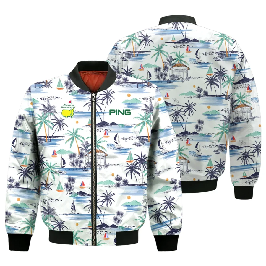 Artistic Seamless Summer Island Pattern Masters Tournament Ping Bomber Jacket Style Classic Bomber Jacket