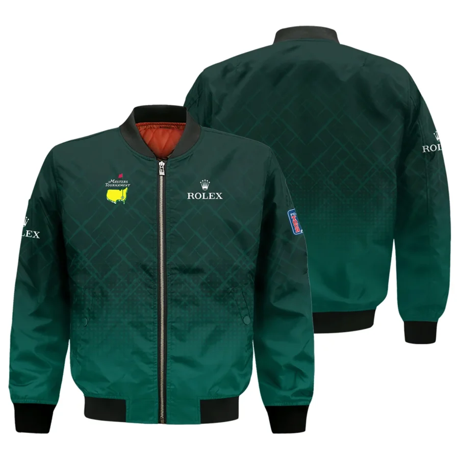 Rolex Masters Tournament Sport Jersey Pattern Dark Green Bomber Jacket Style Classic Bomber Jacket