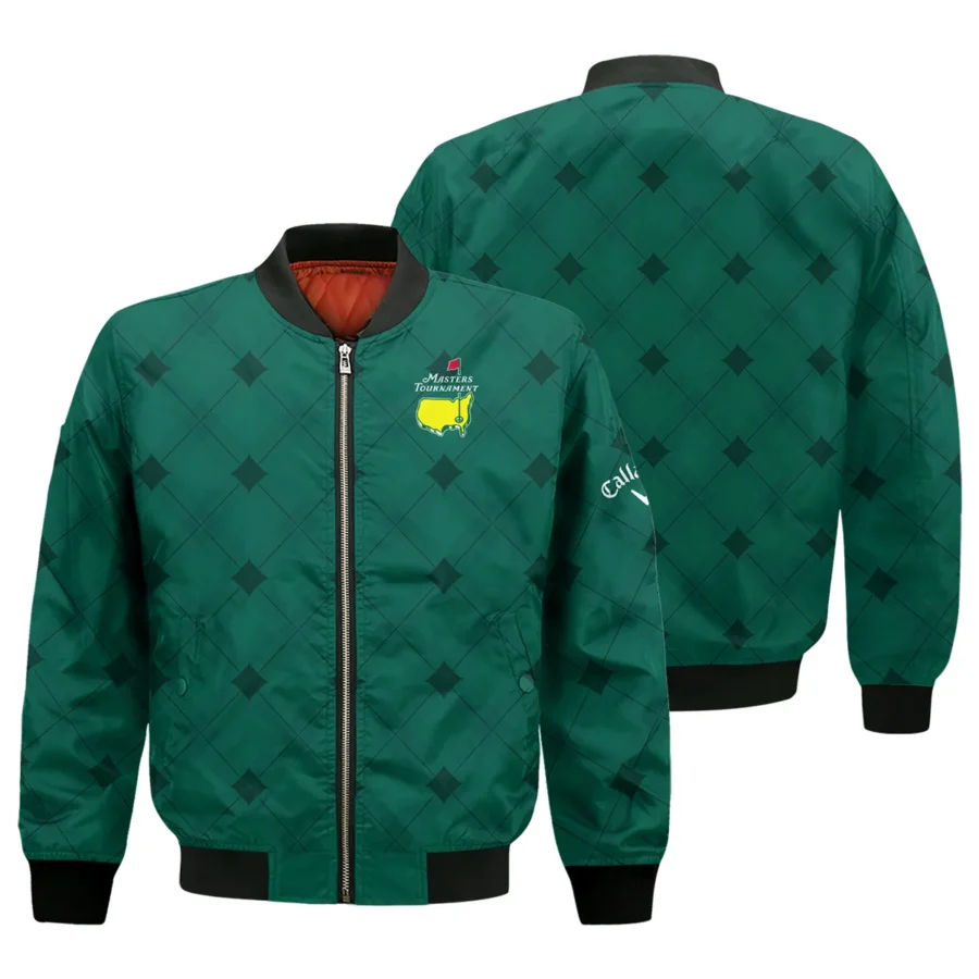 Golf Masters Tournament Green Argyle Pattern Callaway Bomber Jacket Style Classic Bomber Jacket