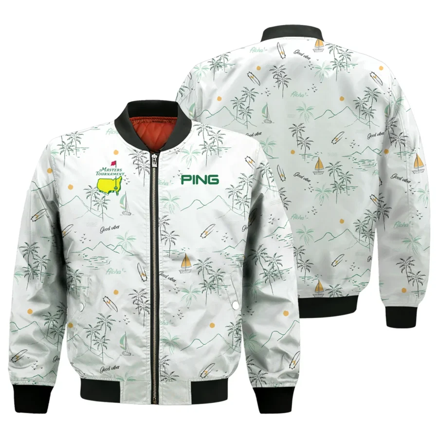 Island Seamless Pattern Golf Masters Tournament Ping Bomber Jacket Style Classic Bomber Jacket