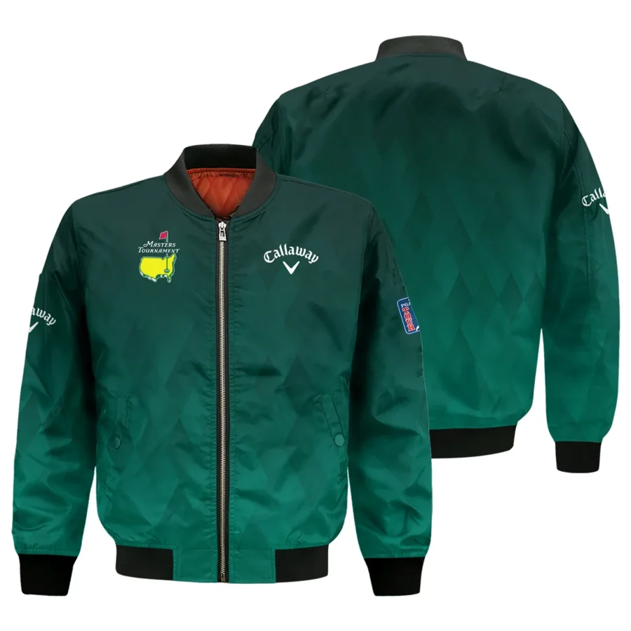 Gradient Dark Green Geometric Pattern Masters Tournament Callaway Bomber Jacket Style Classic Bomber Jacket