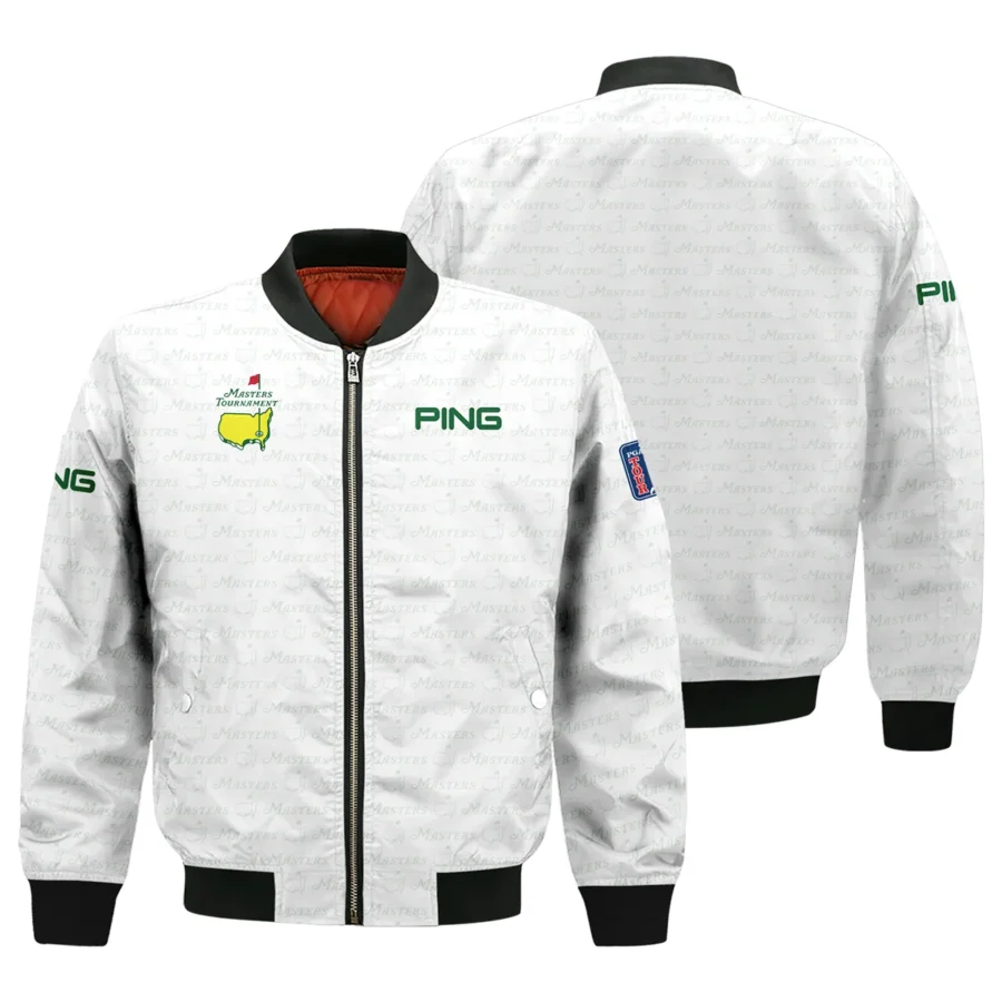 Golf Pattern Cup White Mix Green Masters Tournament Ping Bomber Jacket Style Classic Bomber Jacket