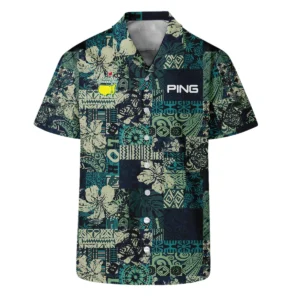 Masters Tournament Hawaiian Hibiscus And Tribal Element Fabric Ping Bomber Jacket Style Classic Bomber Jacket