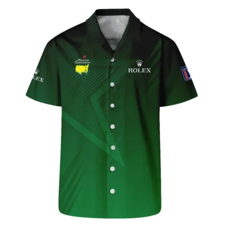 Rolex Masters Tournament Dark Green Star Pattern Long Polo Shirt Style Classic Long Polo Shirt For Men