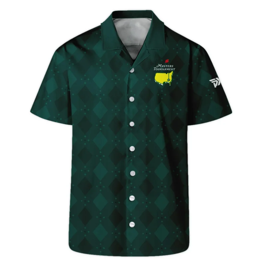 Dark Green Argyle Plaid Pattern Golf Masters Tournament Hawaiian Shirt Style Classic Oversized Hawaiian Shirt