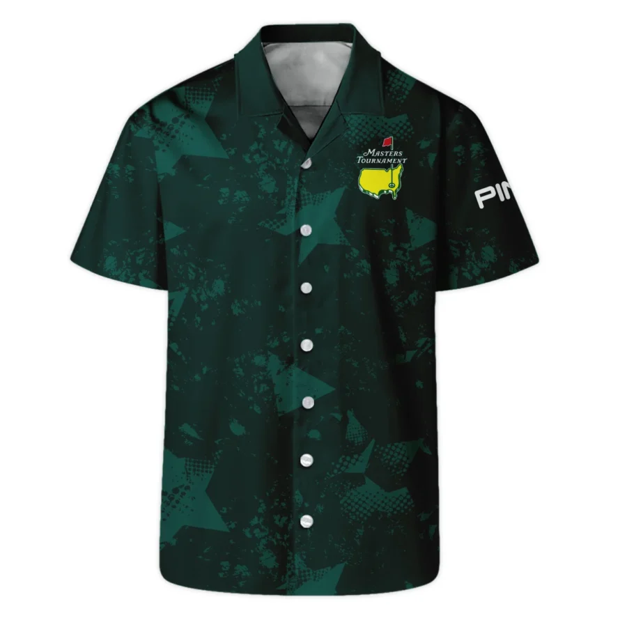 Dark Green Grunge Stars Pattern Golf Masters Tournament Ping Hawaiian Shirt Style Classic Oversized Hawaiian Shirt