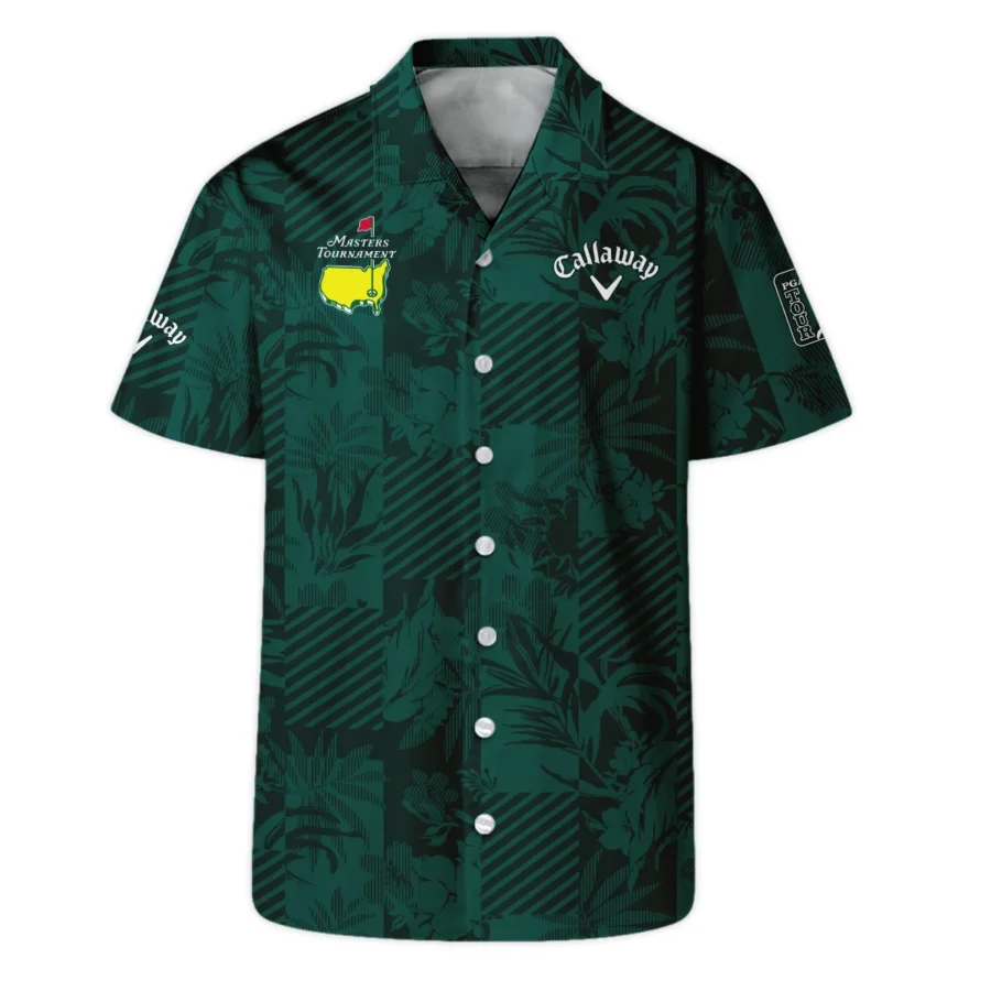 Tropical Leaves ,Foliage With Geometric Stripe Pattern Golf Masters Tournament Callaway Hawaiian Shirt Style Classic Oversized Hawaiian Shirt