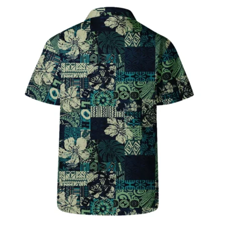 Masters Tournament Hawaiian Hibiscus And Tribal Element Fabric Callaway Hawaiian Shirt Style Classic Oversized Hawaiian Shirt