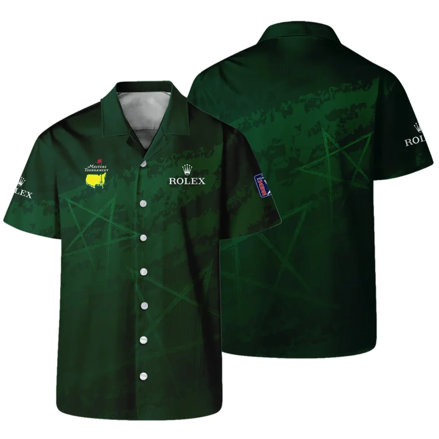 Stars Gradient Dark Green Grunge Pattern Masters Tournament Rolex Hawaiian Shirt Style Classic Oversized Hawaiian Shirt