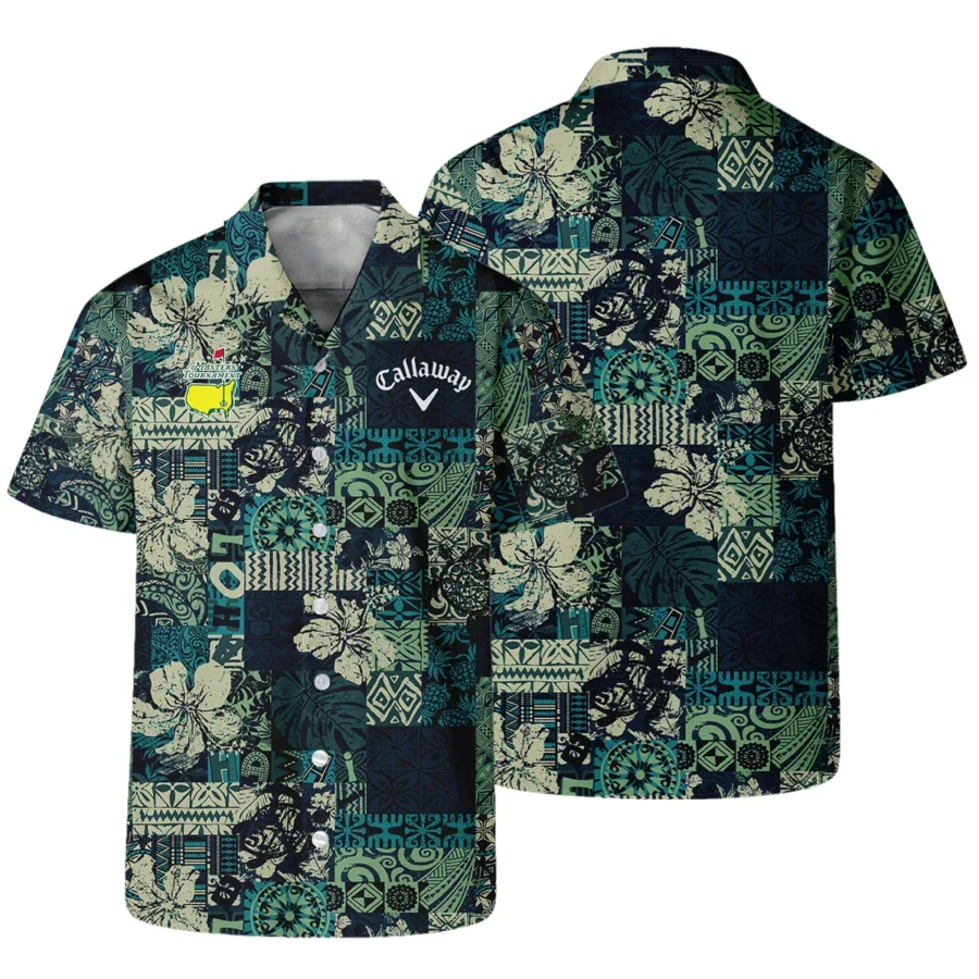 Masters Tournament Hawaiian Hibiscus And Tribal Element Fabric Callaway Hawaiian Shirt Style Classic Oversized Hawaiian Shirt