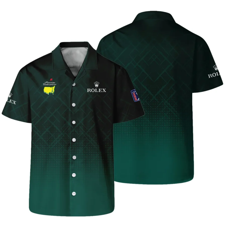 Rolex Masters Tournament Sport Jersey Pattern Dark Green Hawaiian Shirt Style Classic Oversized Hawaiian Shirt