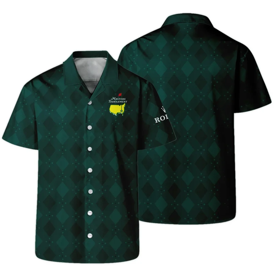 Dark Green Argyle Plaid Pattern Golf Masters Tournament Callaway Hawaiian Shirt Style Classic Oversized Hawaiian Shirt