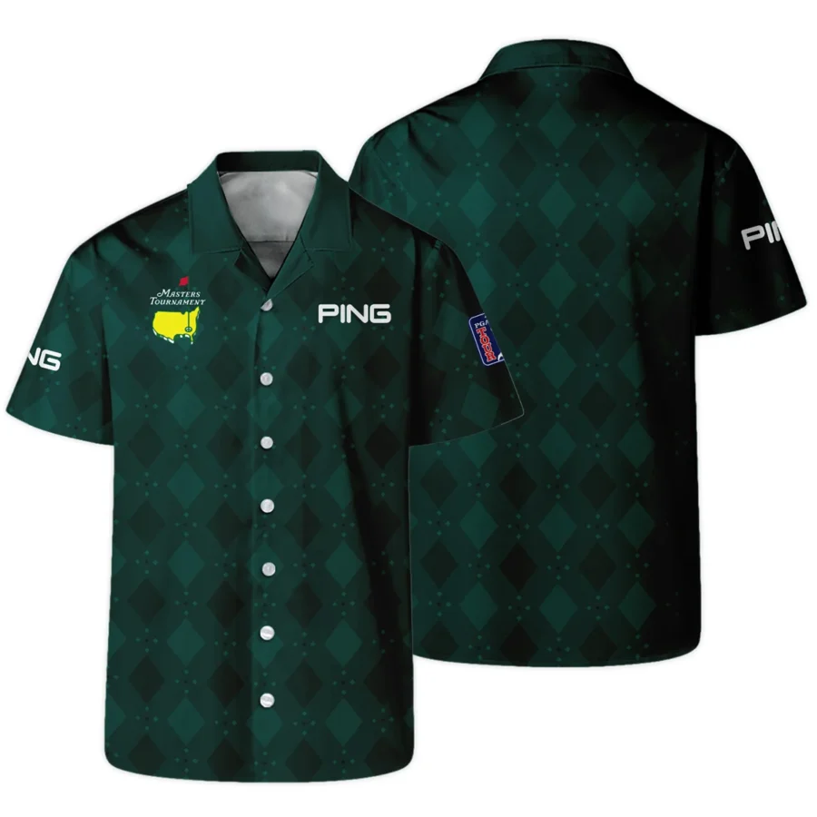 Dark Green Argyle Plaid Pattern Golf Masters Tournament Ping Hawaiian Shirt Style Classic Oversized Hawaiian Shirt