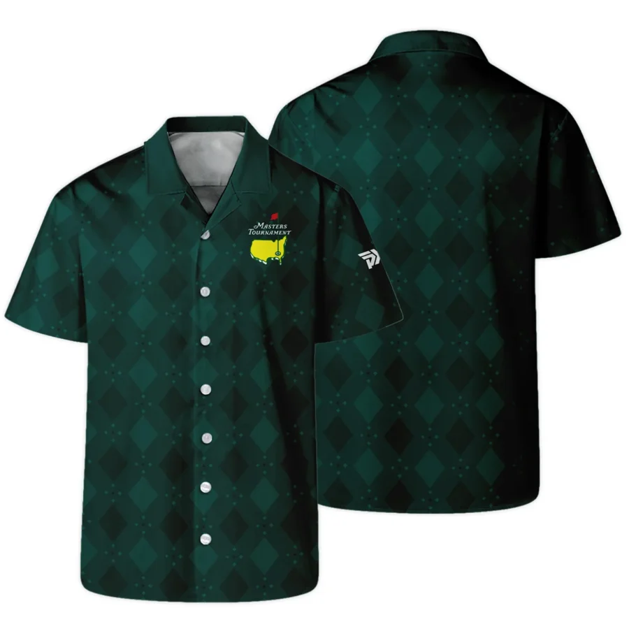 Dark Green Argyle Plaid Pattern Golf Masters Tournament Hawaiian Shirt Style Classic Oversized Hawaiian Shirt