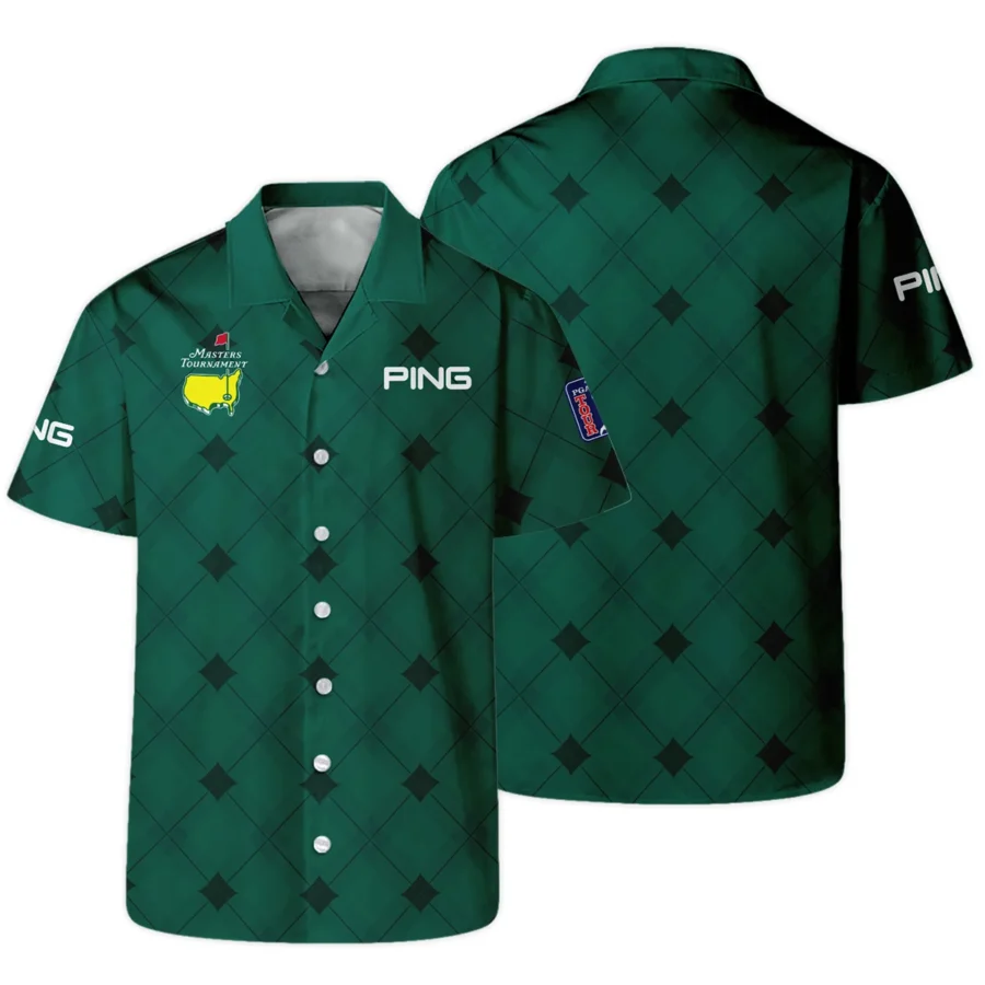 Golf Masters Tournament Green Argyle Pattern Ping Hawaiian Shirt Style Classic Oversized Hawaiian Shirt